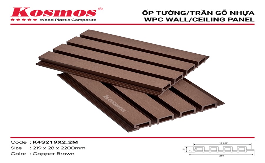 Tấm ốp lam sóng ngoài trời Kosmos 26mm Copper Brown